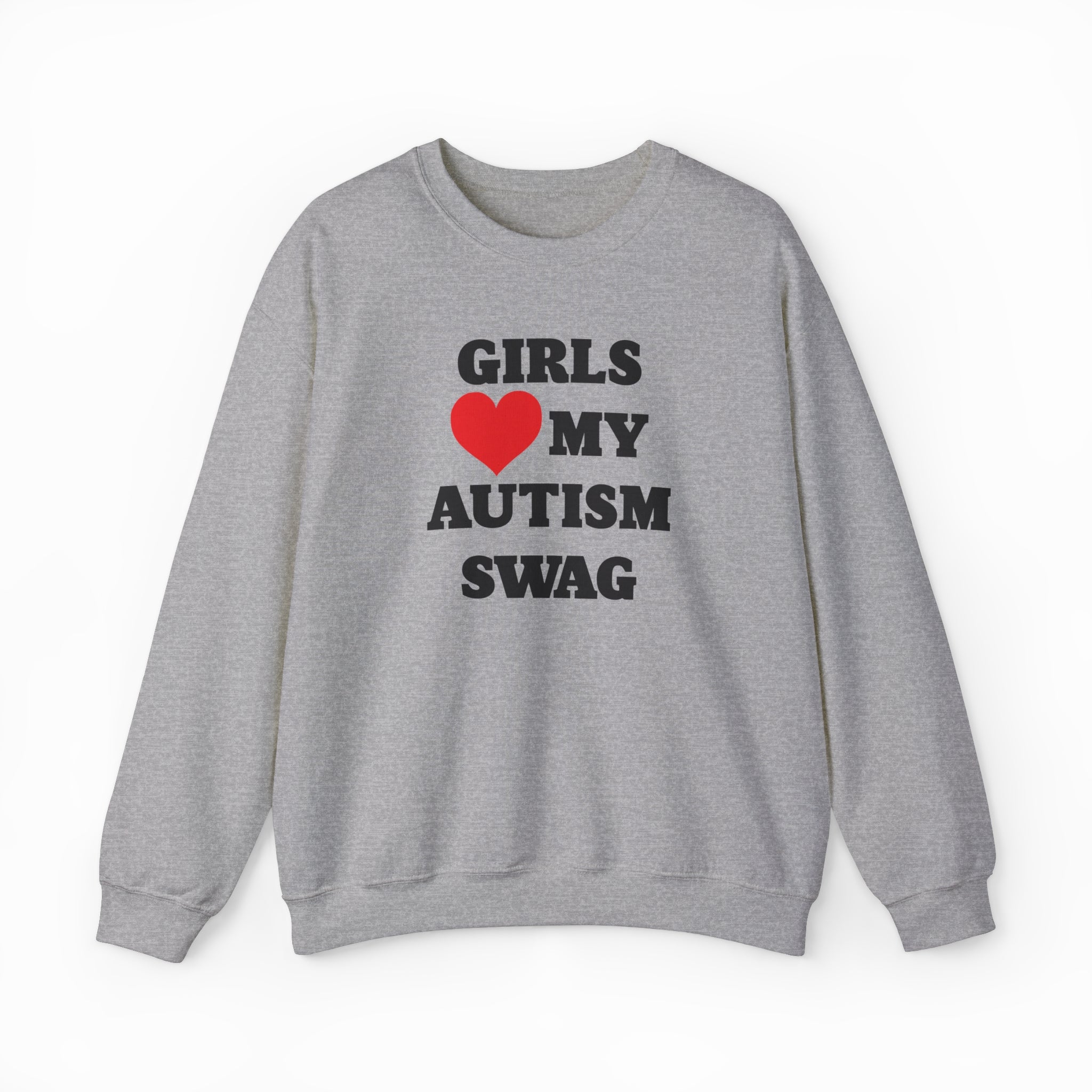 Girls Heart My Autism Swag Crewneck
