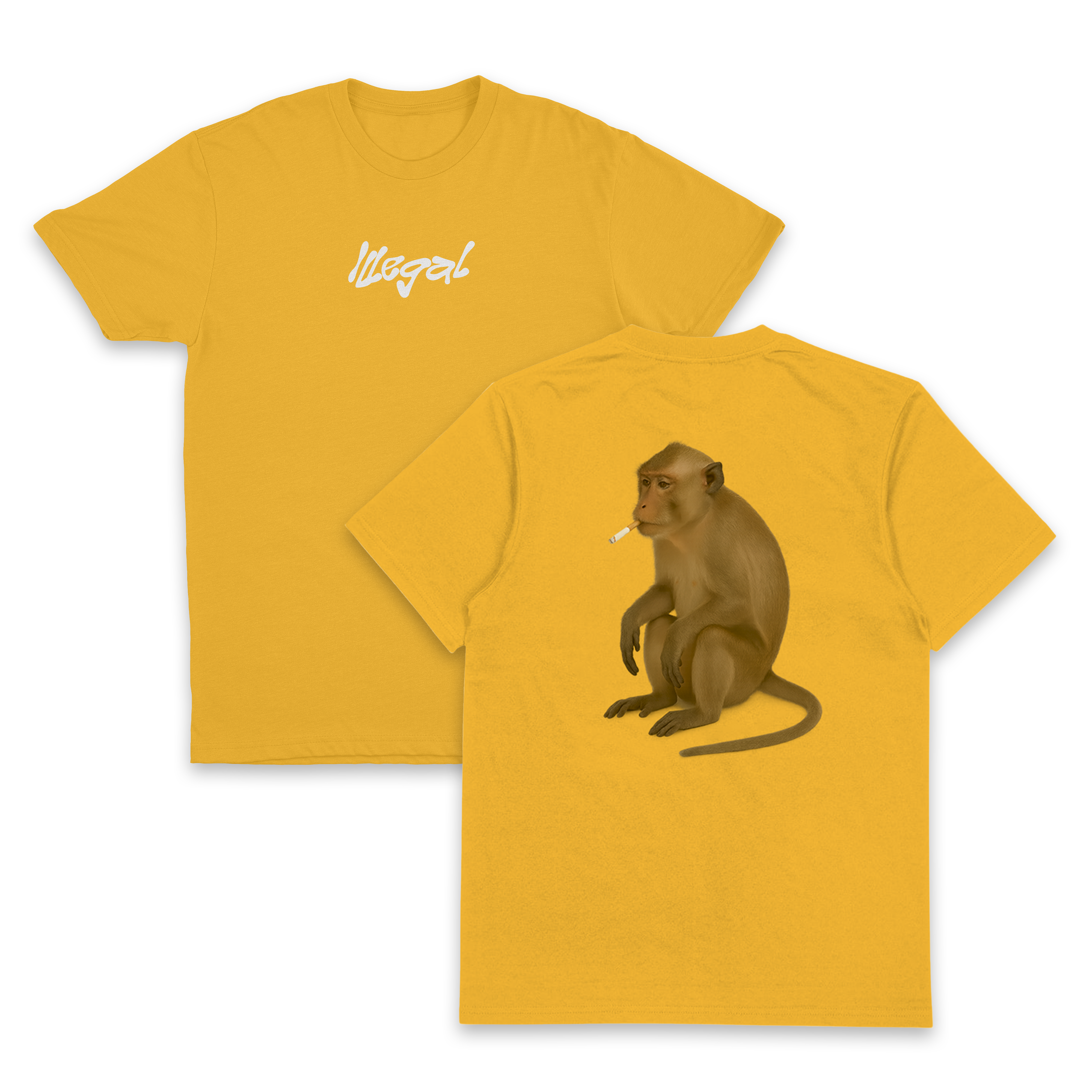 Monkey Smoking Cigarette T-Shirt (Backprint)