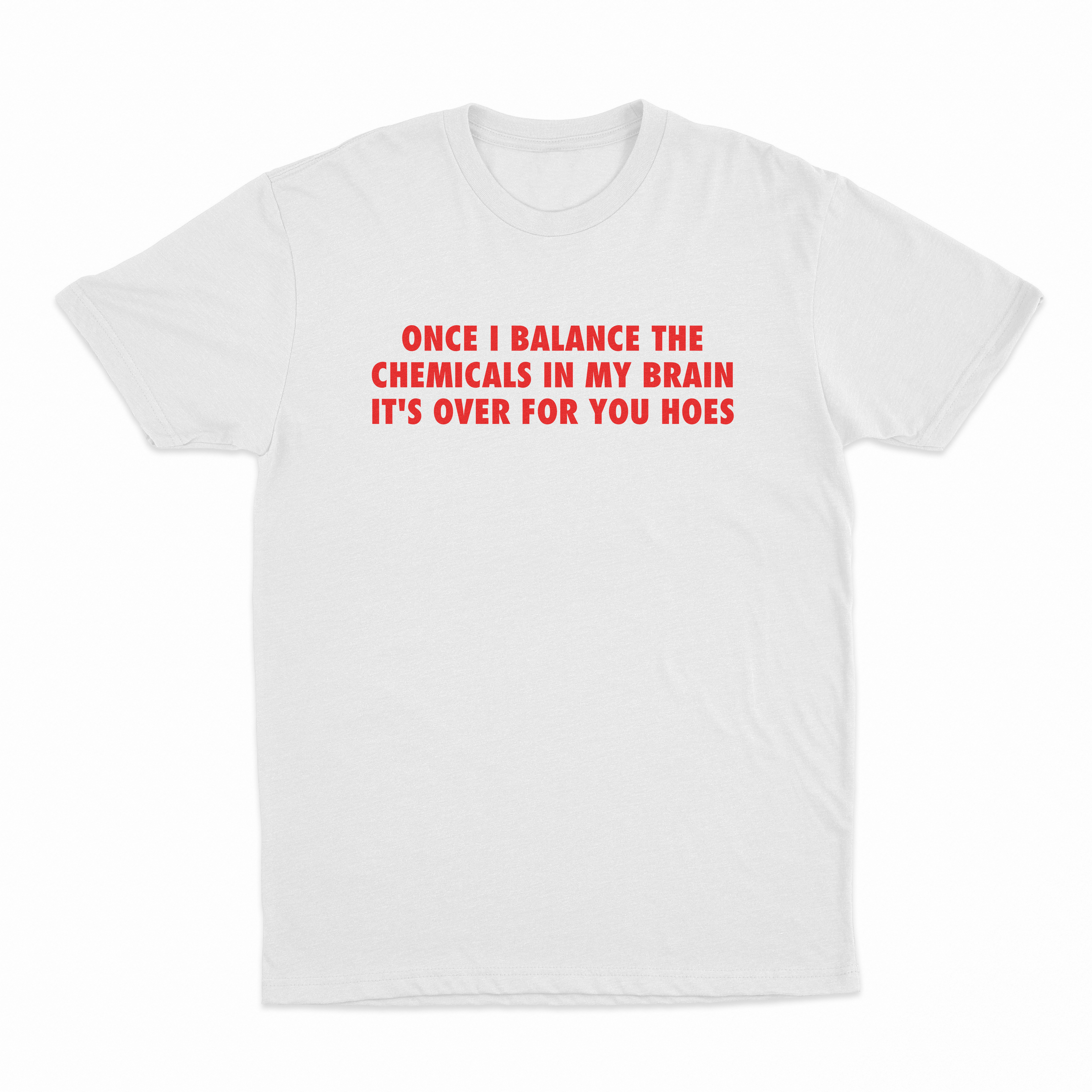 Once I Balance The Chemicals In My Brain It's Over For You Hoes T-Shirt