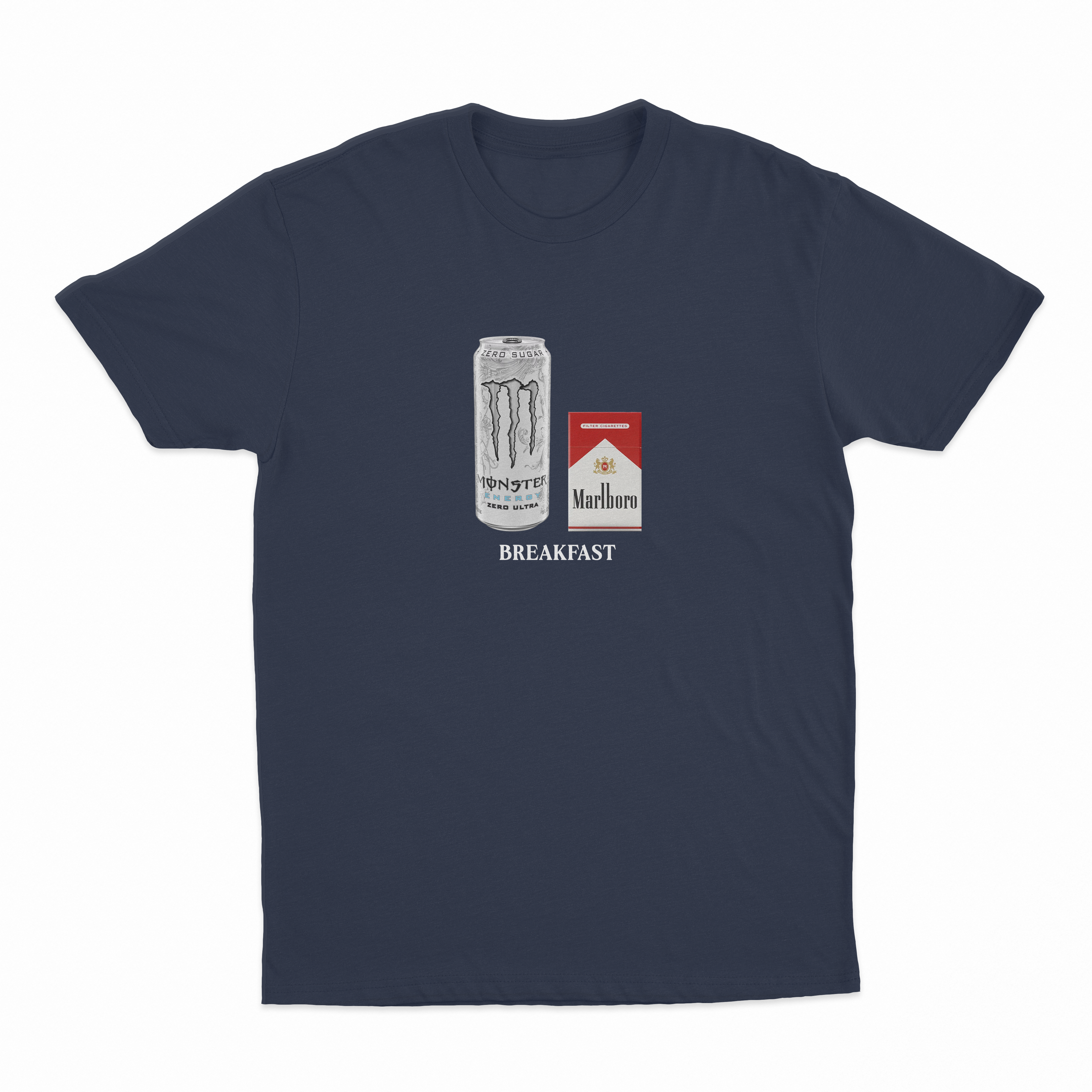 White Monster Marlboro Red Cigarette Breakfast T-Shirt